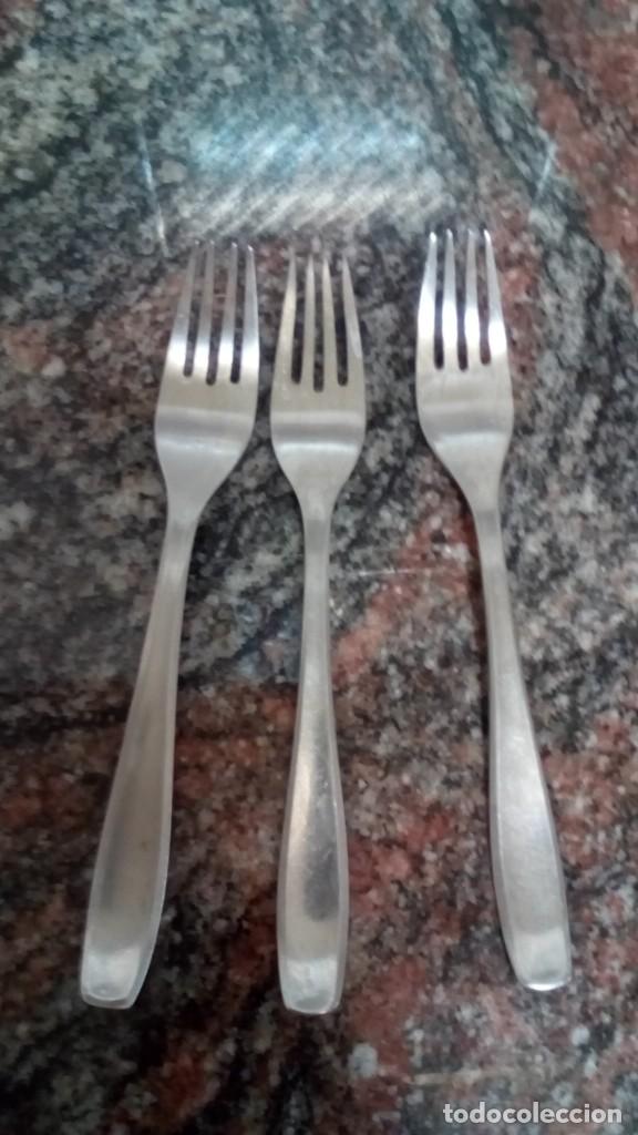 Coleccionismo: tenedor tenedores con logo marca de una CRUZ acero inoxidable