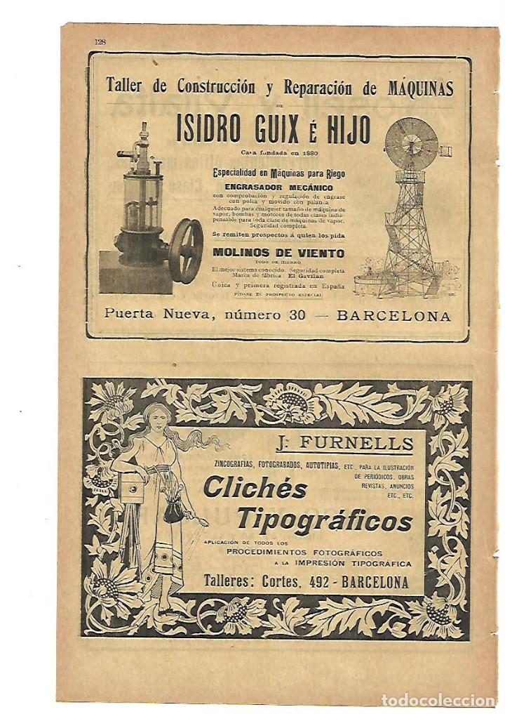 Collecting paper: A&Ntilde;O 1905 PUBLICIDAD MOLINOS DE VIENTO ISIDRO GUIX E HIJO  J FURNELLS CLICHES TIPOGRAFICOS