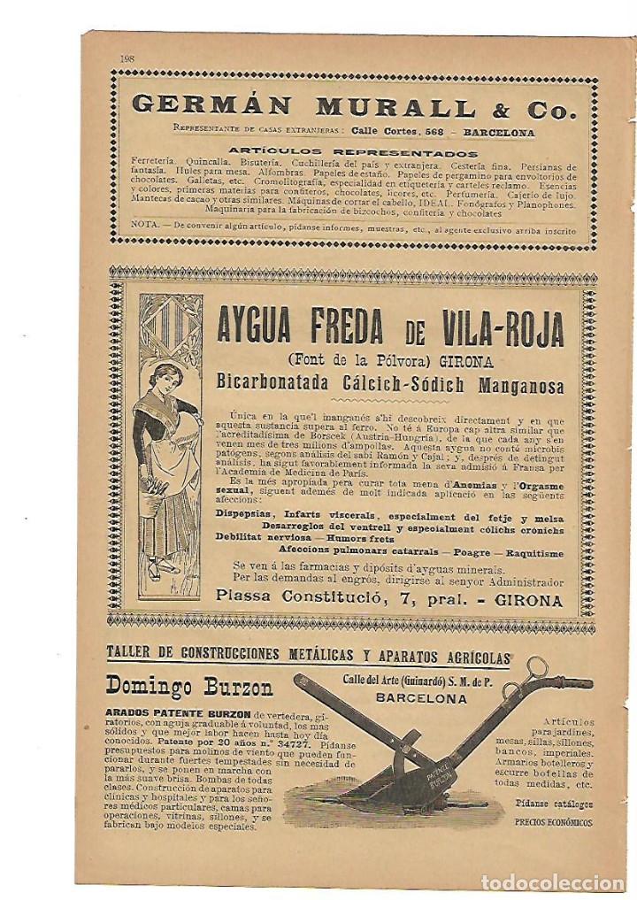 Collectionnisme: A&Ntilde;O 1905 PUBLICIDAD GERMAN MURALL AGUA AYGUA FREDA VILA ROJA FONT DE LA POLVORA GIRONA