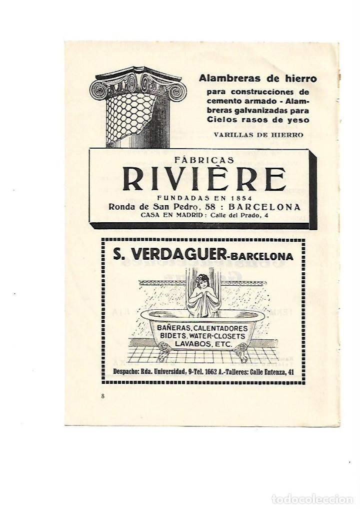 Collectionnisme: A&Ntilde;O 1928 PUBLICIDAD FABRICAS RIVIERE ALAMBRERAS DE HIERRO S VERDAGUER BA&Ntilde;ERAS CALENTADORES BIDETS