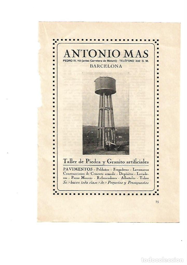 Collectionnisme: A&Ntilde;O 1928 PUBLICIDAD ANTONIO MAS BARCELONA TALLER PIEDRA Y GRANITO PAVIMENTOS