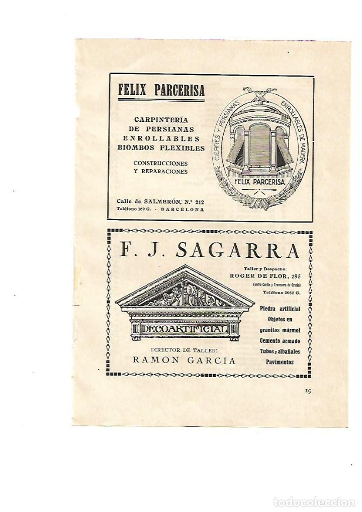 Coleccionismo: A&Ntilde;O 1928 PUBLICIDAD FELIX PARCERISA PERSIANAS BIOMBOS F J SAGARRA TALLER DECOARTIFICIAL RAMON GARCIA