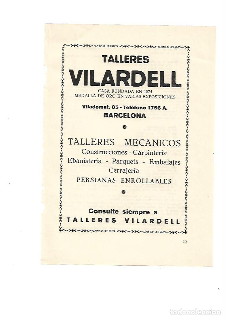 Collecting paper: A&Ntilde;O 1928 PUBLICIDAD TALLERES VILARDELL TALLER MECANICO CONSTRUCCION CARPINTERIA PERSIANAS PARQUET