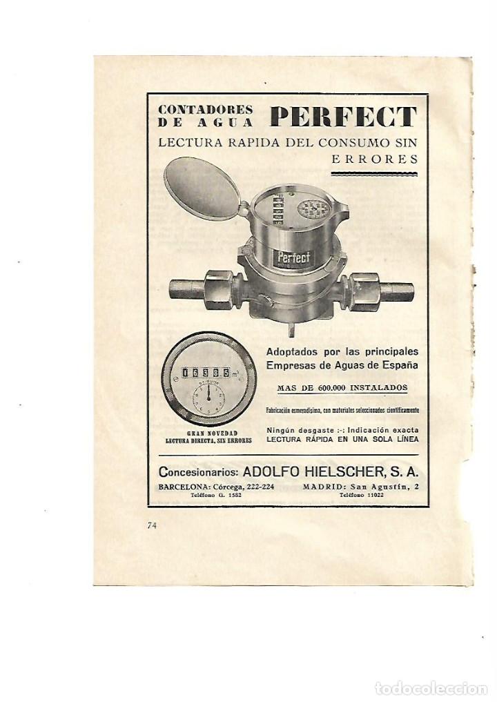 Coleccionismo: A&Ntilde;O 1928 PUBLICIDAD CONTADORES DE AGUA PERFECT ADOLFO HIELSCHER BARCELONA MADRID