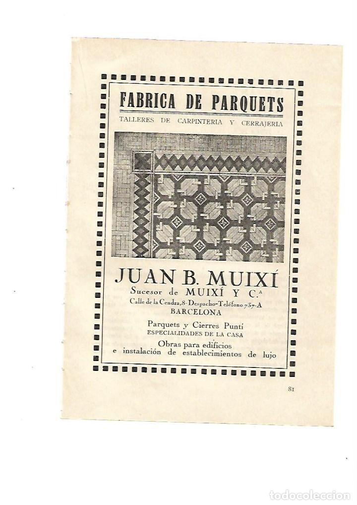 Collectionnisme: A&Ntilde;O 1928 PUBLICIDAD FABRICA DE PARQUETS JUAN B MUIXI CIERRES PUNTI CERRAJERIA TALLER CARPINTERIA