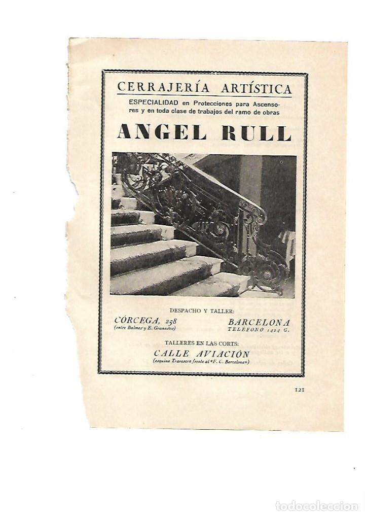 Collecting paper: A&Ntilde;O 1928 PUBLICIDAD CERRAJERIA ARTISTICA ANGEL RULL PROTECCIONES PARA ASCENSORES