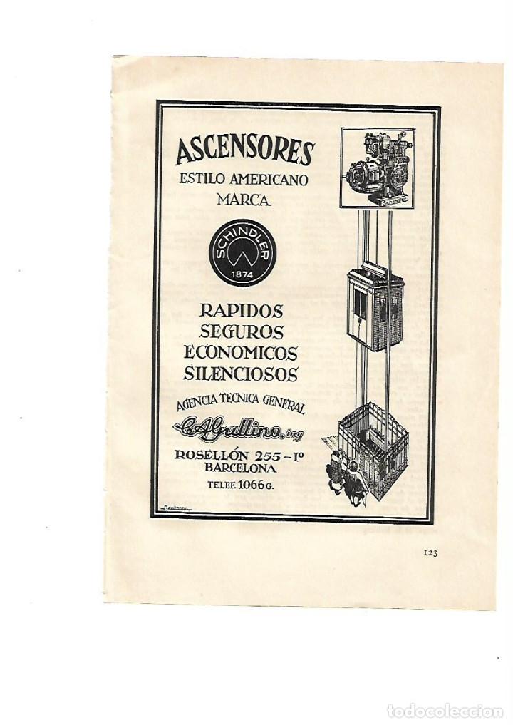 Coleccionismo: A&Ntilde;O 1928 PUBLICIDAD AGULLINO ASCENSORES ESTILO AMERICANO MARCA SCHINDLER