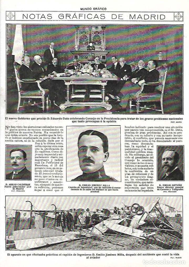 Collezionismo: A&Ntilde;O 1917 RECORTE PRENSA MUERTE ACCIDENTE AVIACION EMILIO JIMENEZ MILLA CAPITAN DE INGENIEROS AVIADOR