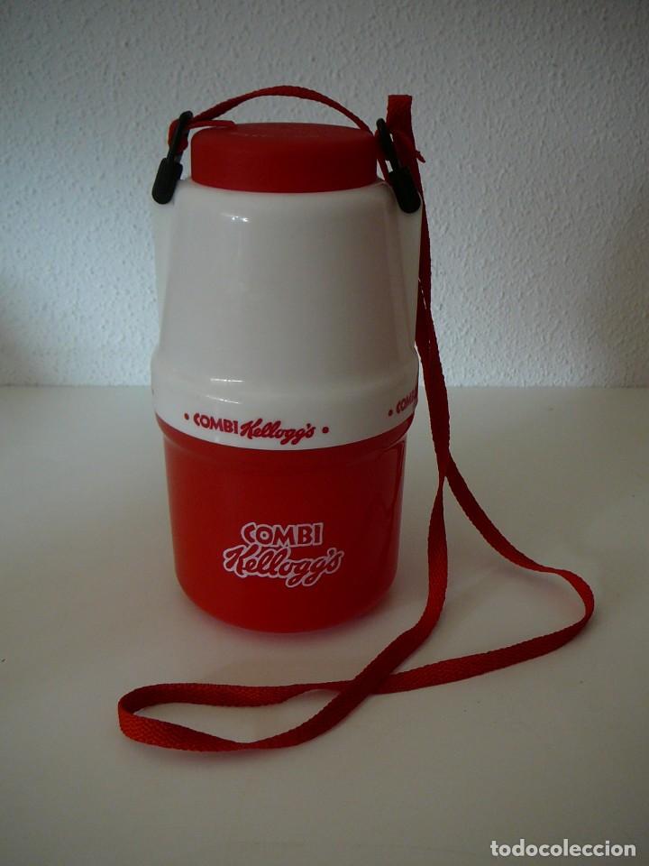 Coleccionismo: Combi Kellogg&acute;s. Kelloggs. Envase para 2 l&iacute;quidos. Termo. Cantimplora. - Foto 1