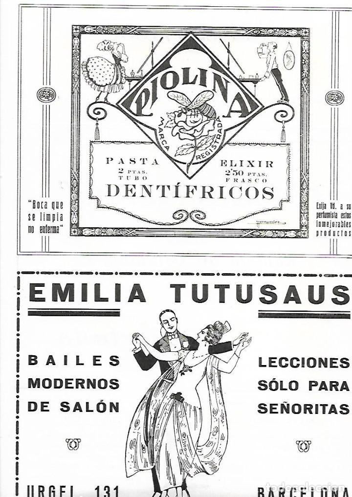 Collectionnisme: A&Ntilde;O 1926 PUBLICIDAD DENTIFRICO PIOLINA EMILIA TUTUSAUS ESCUELA CLASES BAILE DE SALON PARA SE&Ntilde;ORITAS