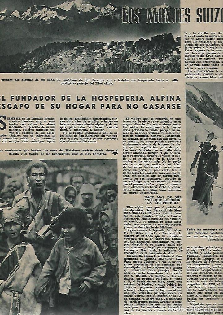 Colecionismo: A&Ntilde;O 1947 RECORTE PRENSA MARCHA DE LOS MONJES SUIZOS DE SAN BERNARDO AL TIBET