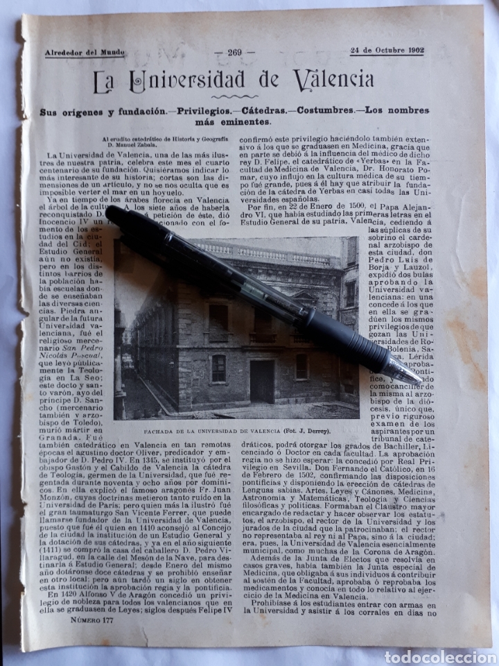 Coleccionismo: La Universidad de Valencia. Sus origenes y fundaci&oacute;n.- Privilegios.- C&aacute;tedras.- costumbres.- 1902