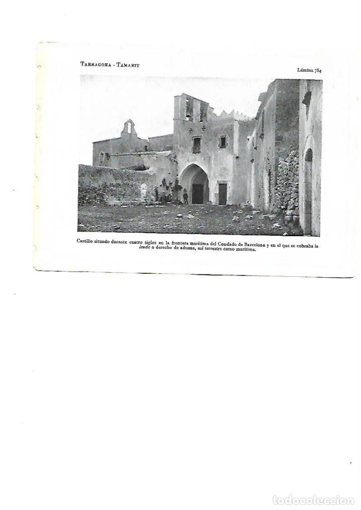 Colecionismo: A&Ntilde;O 1922 RECORTE PRENSA FOTOGRAFIA TAMARIT TARRAGONA CASTILLO LAMINA TIPO POSTAL