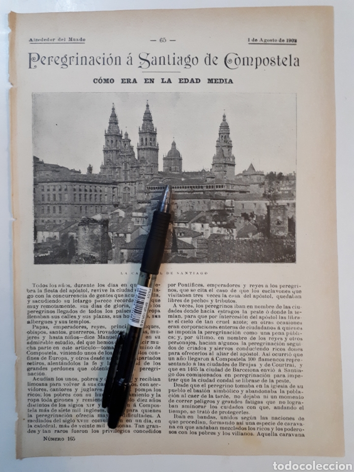 Coleccionismo: Peregrinaci&oacute;n a Santiago de Compostela. C&oacute;mo era en la edad media. 1902