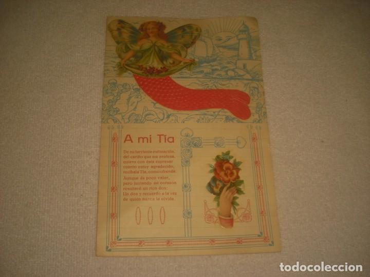 Sammelleidenschaft Papier: ANTIGUA FELICITACION LA FORTUNA DEDICADA  A MI TIA .