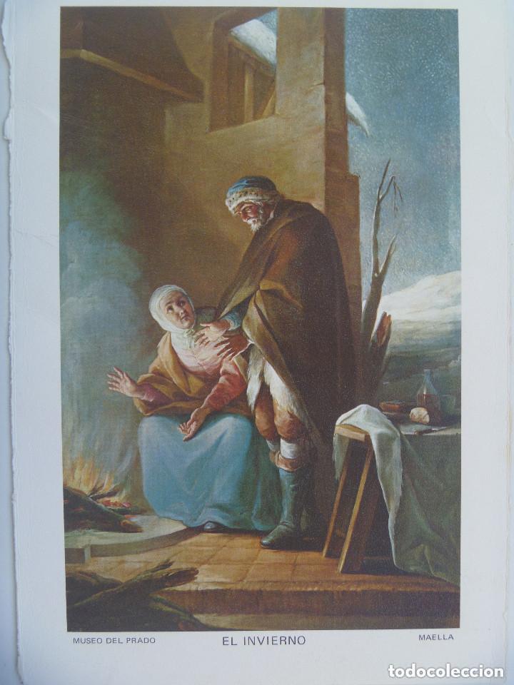 Coleccionismo: LAMINA DE PINTURA DE MAELLA : EL INVIERNO, MUSEO DEL PRADO, REGALO LABORATORIOS MADE . 16,5 x 24 CM.
