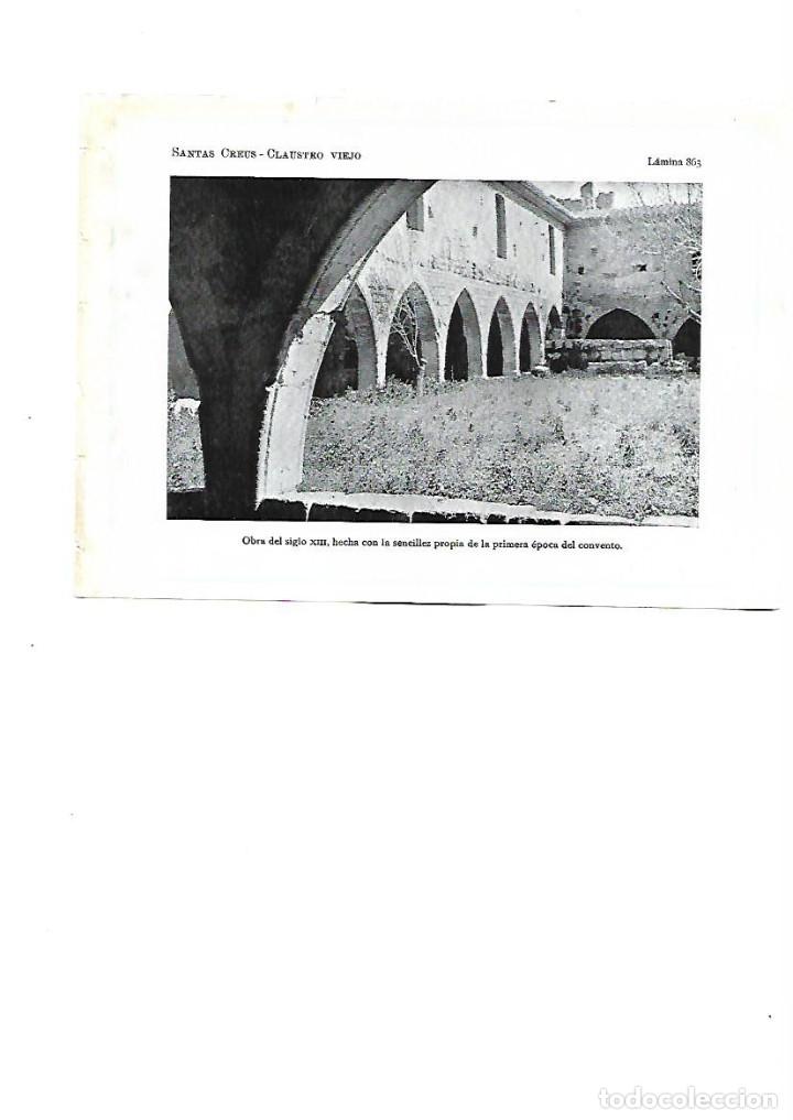 Collezionismo: A&Ntilde;O 1922 RECORTE PRENSA FOTOGRAFIA SANTES CREUS CLAUSTRO VIEJO CONVENTO LAMINA TIPO POSTAL