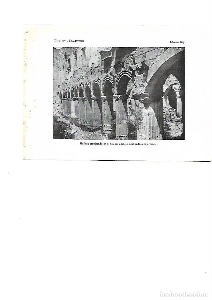 Colecionismo: A&Ntilde;O 1922 RECORTE PRENSA FOTOGRAFIA POBLET CLAUSTRO ALA EDIFICIO DESTINADO A ENFERMERIA MONASTERIO