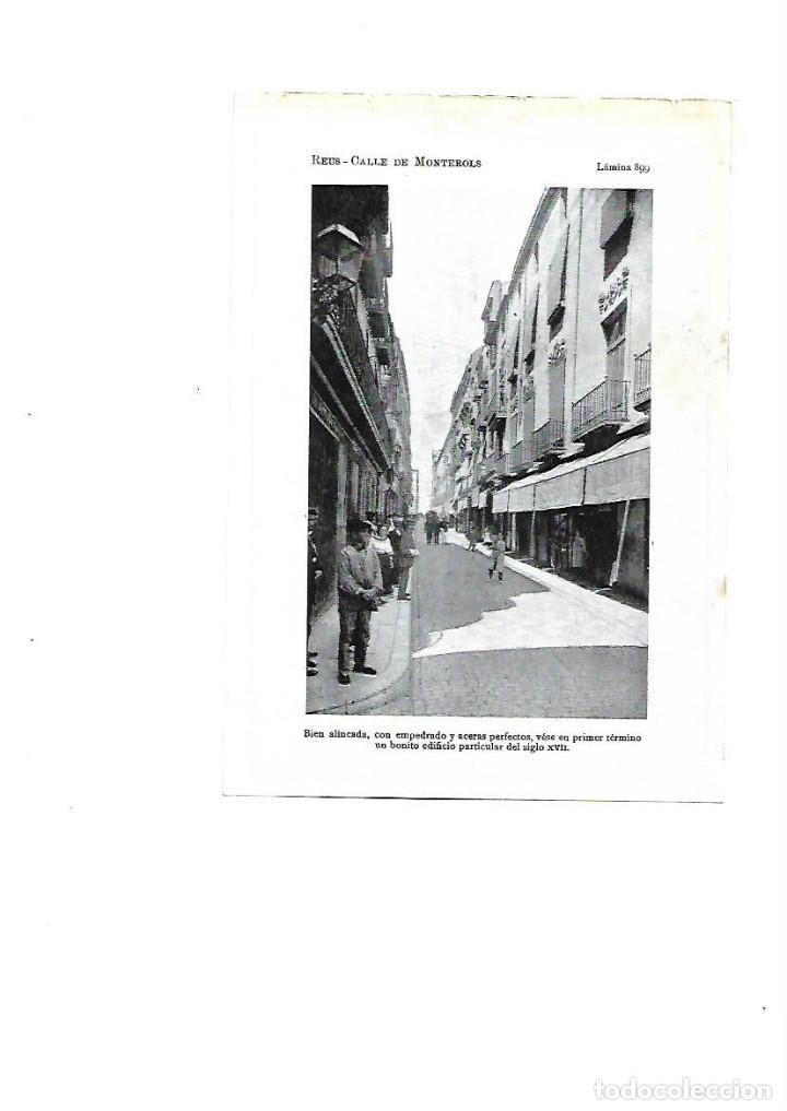 Collectionnisme: A&Ntilde;O 1922 RECORTE PRENSA FOTOGRAFIA REUS CALLE DE MONTEROLS ACERA EMPEDRADO LAMINA TIPO POSTAL