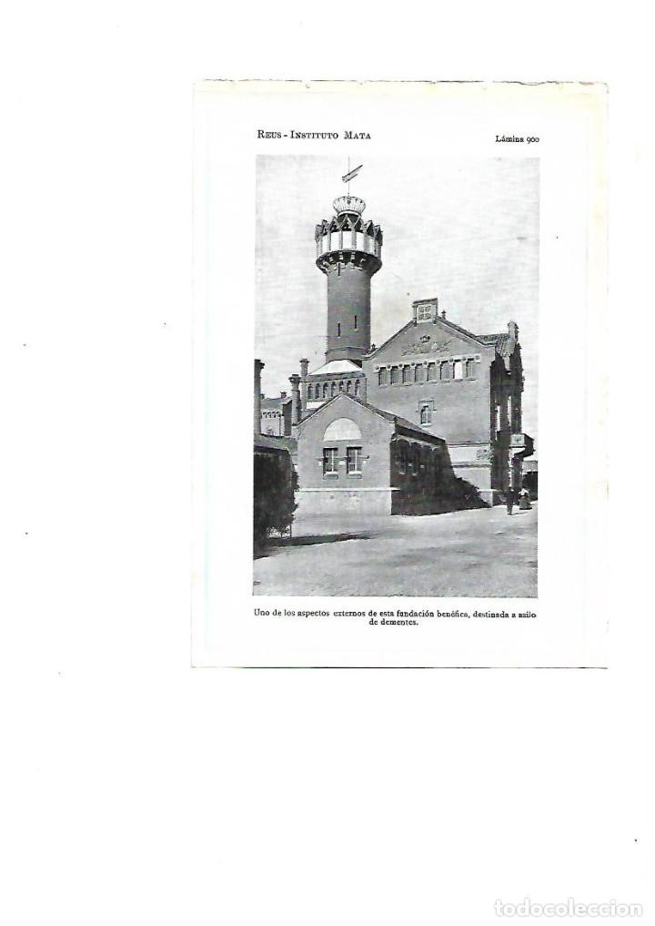Collecting paper: A&Ntilde;O 1922 RECORTE PRENSA FOTOGRAFIA REUS INSTITUTO MATA ASILO DEMENTES LAMINA TIPO POSTAL