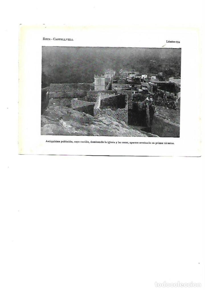 Collectionnisme: A&Ntilde;O 1922 RECORTE PRENSA FOTOGRAFIA CASTELLVELL DEL CAMP CASTILLO LAMINA TIPO POSTAL