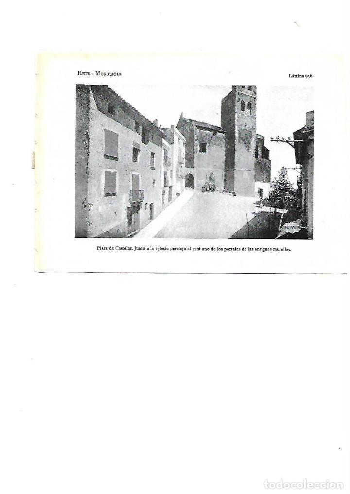 Coleccionismo: A&Ntilde;O 1922 RECORTE PRENSA FOTOGRAFIA MONTROIG DEL CAMP PLAZA DE CASTELAR PORTAL ANTIGUA MURALLA