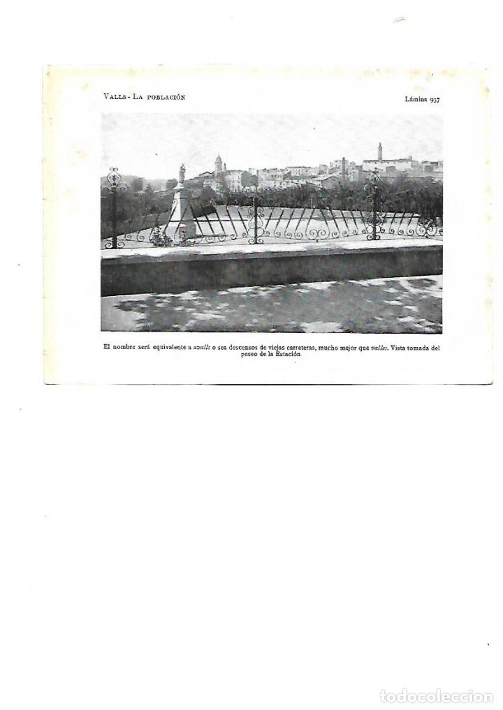 Colecionismo: A&Ntilde;O 1922 RECORTE PRENSA FOTOGRAFIA VALLS VISTA DE LA POBLACION DESDE EL PASEO DE LA ESTACION