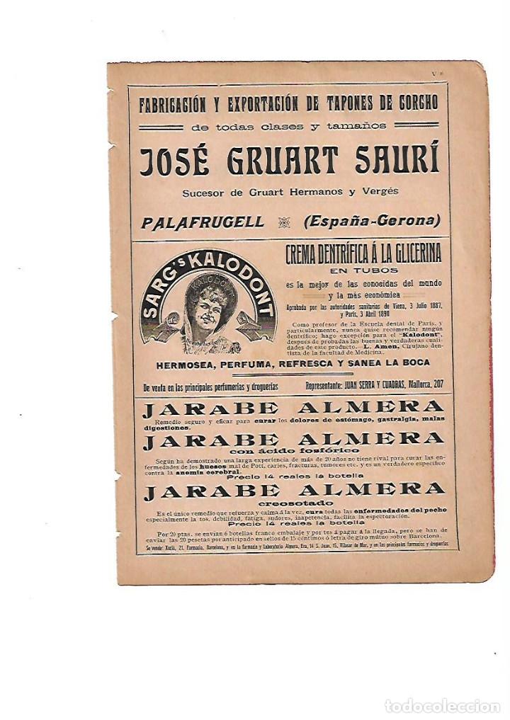 Coleccionismo: A&Ntilde;O 1910 PUBLICIDAD JOSE GRUART SAURI PALAFRUGELL TAPONES CORCHO JARABE ALMERA DENTIFRICO KALODONT