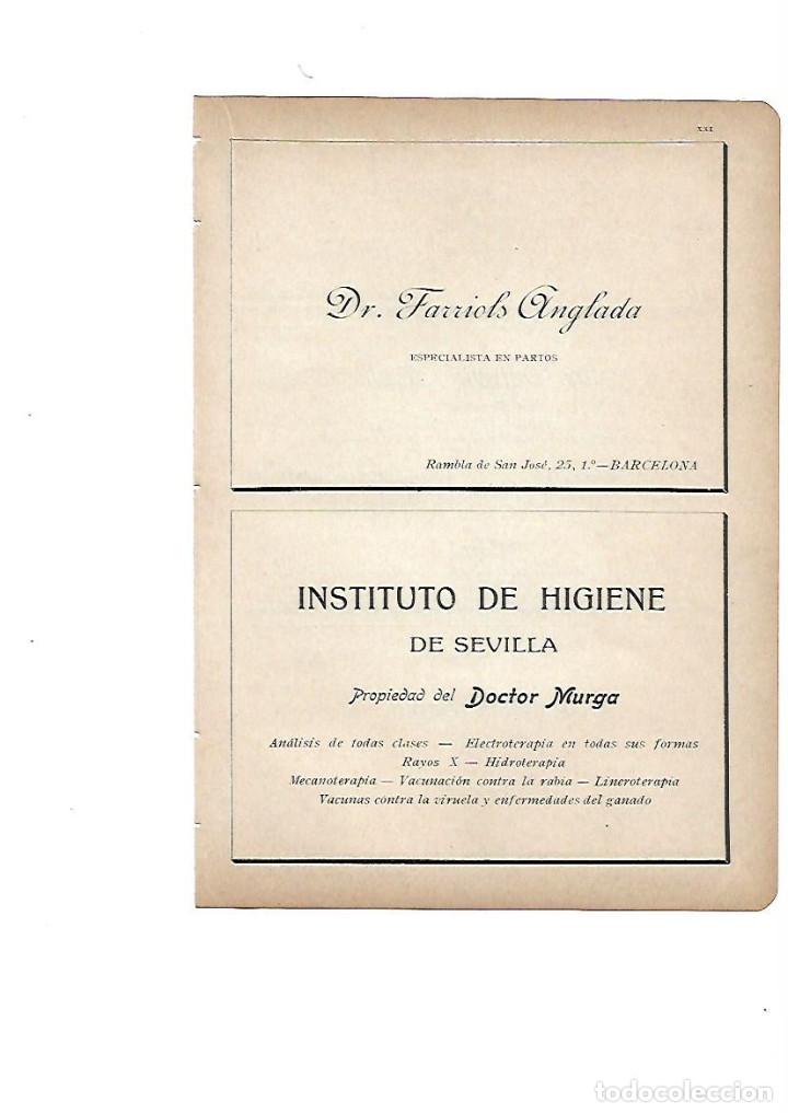 Colecionismo: A&Ntilde;O 1910 PUBLICIDAD MEDICINA FARRIOLS ANGLADA PARTOS INSTITUTO DE HIGIENE SEVILLA DOCTOR MURGA