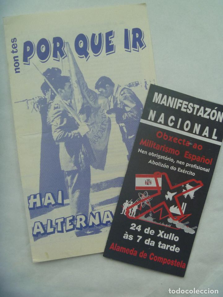 Coleccionismo: LOTE PROPAGANDA POLITICA  ANTIMILITARISTA, INSUBMISION ( EN GALLEGO ), COMPOSTELA. GALIZA NOVA