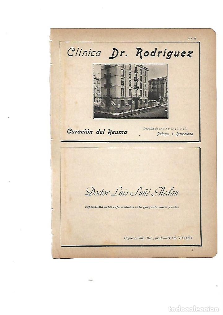 Coleccionismo: A&Ntilde;O 1910 PUBLICIDAD MEDICINA CLINICA DOCTOR RODRIGUEZ REUMA DOCTOR LLUIS SU&Ntilde;E MEDAN OTORRINO BCNA