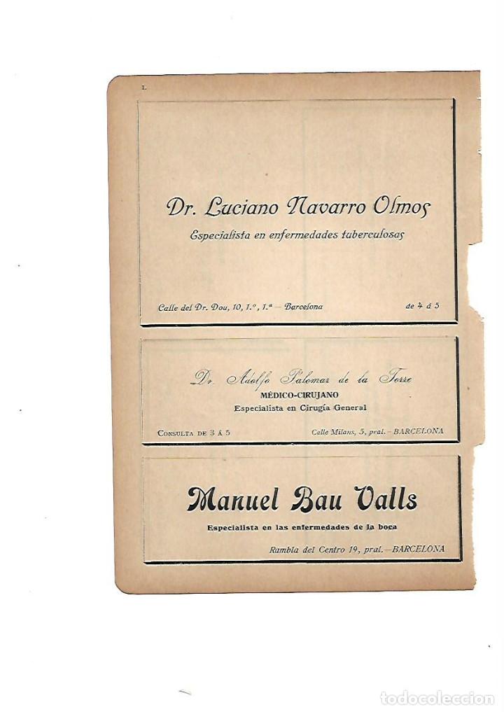 Coleccionismo: &Ntilde;O 1910 PUBLICIDAD MEDICINA DOCTOR LUCIANO NAVARRO OLMOS MANUEL BAU VALLS ADOLFO PALOMAR DE LA TORRE