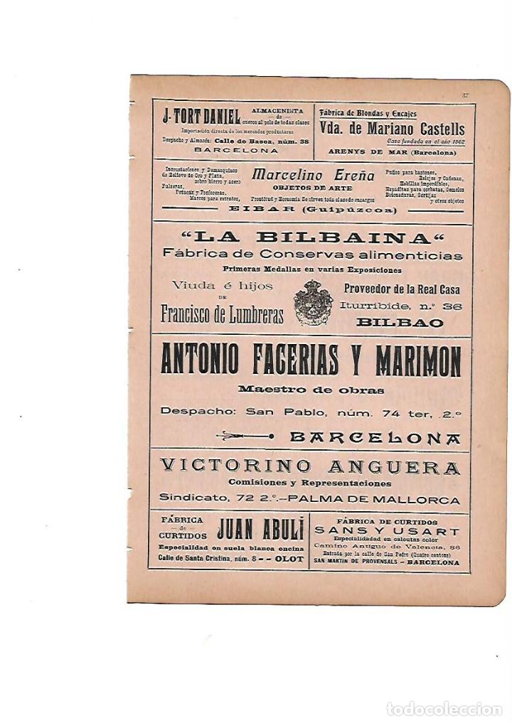 Collectionnisme: A&Ntilde;O 1910 PUBLICIDAD CONSERVAS LA BILBAINA FRANCISCO DE LUMBRERAS BILBAO ANTONIO FACERIAS MARIMON