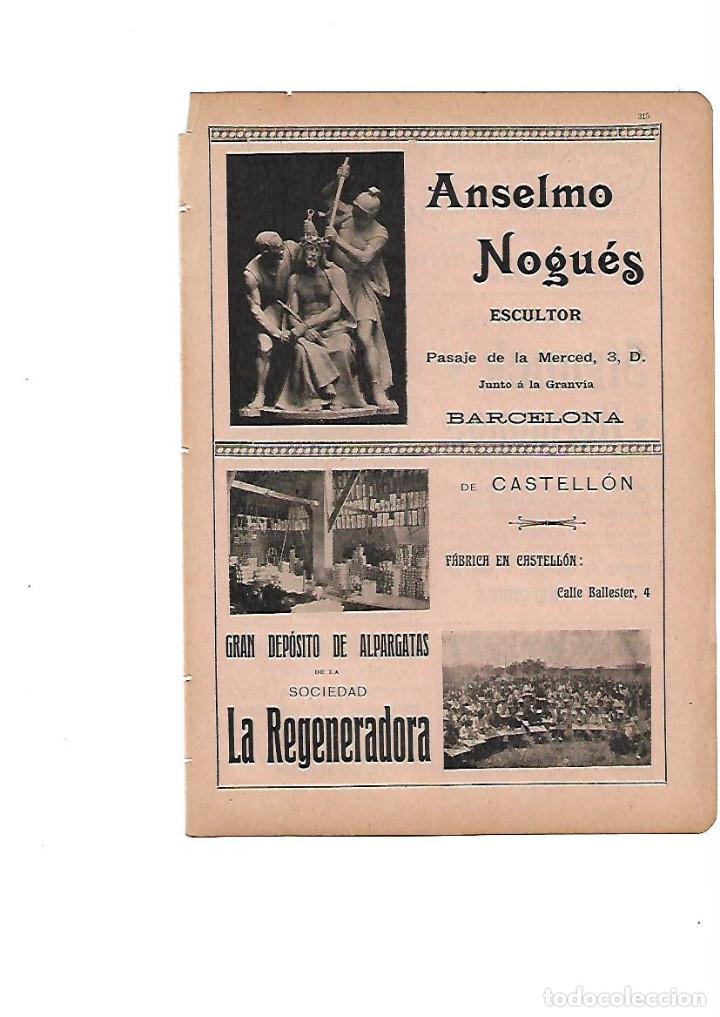 Sammelleidenschaft Papier: A&Ntilde;O 1910 PUBLICIDAD ANSELMO NOGUES ESCULTOR ESCULTURA LA REGENERADORA CASTELLON DEPOSITO ALPARGATAS