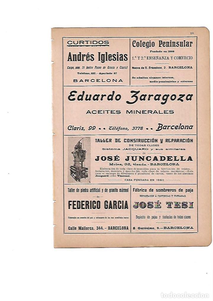 Collectionnisme: &Ntilde;O 1910 PUBLICIDAD CURTIDOS ANDRES IGLESIAS EDUARDO ZARAGOZA JOSE JUNCADELLA JOSE TESI SOMBRERO PAJA