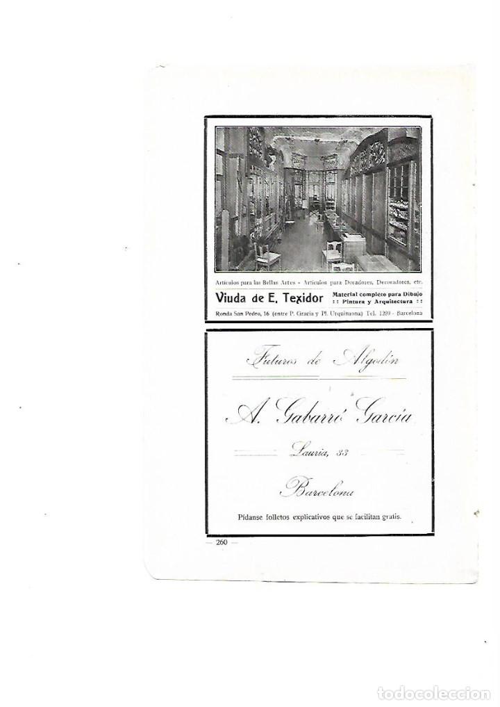 Coleccionismo: A&Ntilde;O 1910 PUBLICIDAD VIUDA DE E TEIXIDOR MATERIAL DIBUJO PINTURA A GABARRO GARCIA FUTUROS DE ALGODON