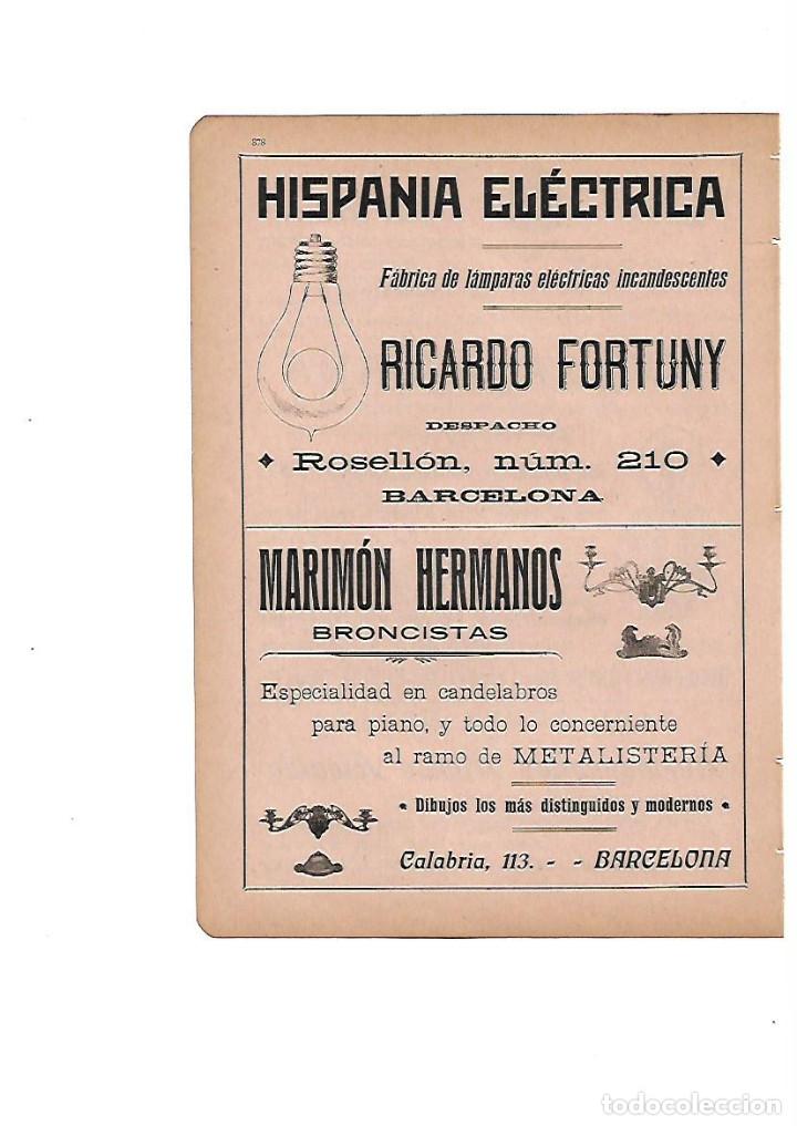 Collectionnisme: A&Ntilde;O 1910 PUBLICIDAD HISPANIA ELECTRICA RICARDO FORTUNY MARIMON HERMANOS BRONCE METALISTERIA