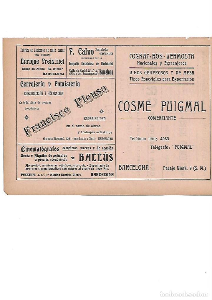 Collectionnisme: A&Ntilde;O 1910 PUBLICIDAD CERRAJERIA FRACISCO PLENSA VINO LICOR COSME PUIGMAL LAPICEROS ENRIQUE FREIXINET