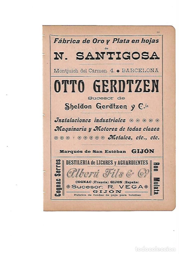 Collectionnisme: A&Ntilde;O 1910 PUBLICIDAD FABRICA HOJAS ORO PLATA SANTIGOSA OTTO GERDTZEN GIJON DESTILERIA ALBERU FILS