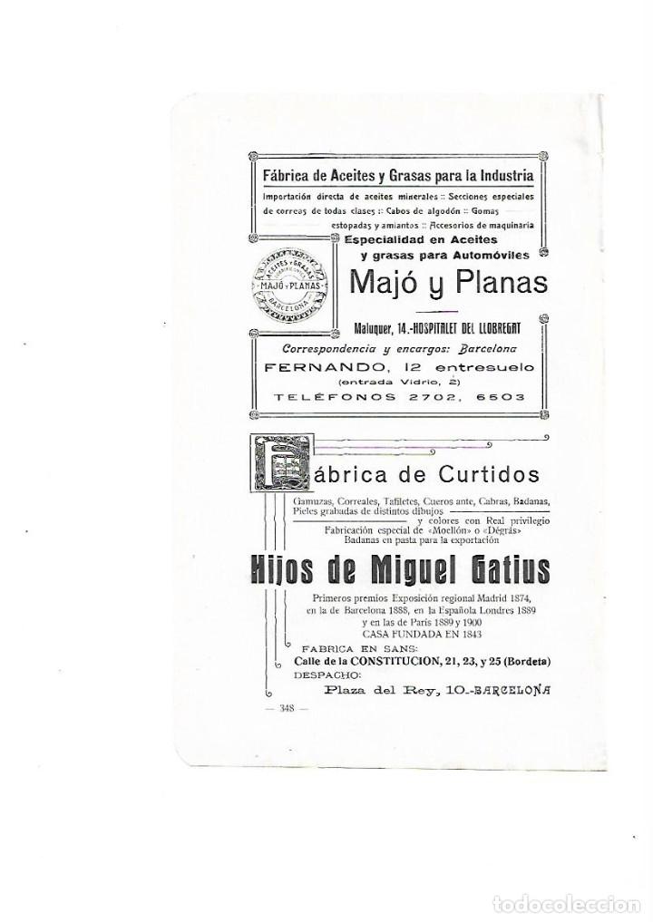 Collectionnisme: A&Ntilde;O 1910 PUBLICIDAD FABRICA ACEITES GRASAS AUTOMOVIL MAJO Y PLANAS CURTIDOS HIJOS MIGUEL GATIUS