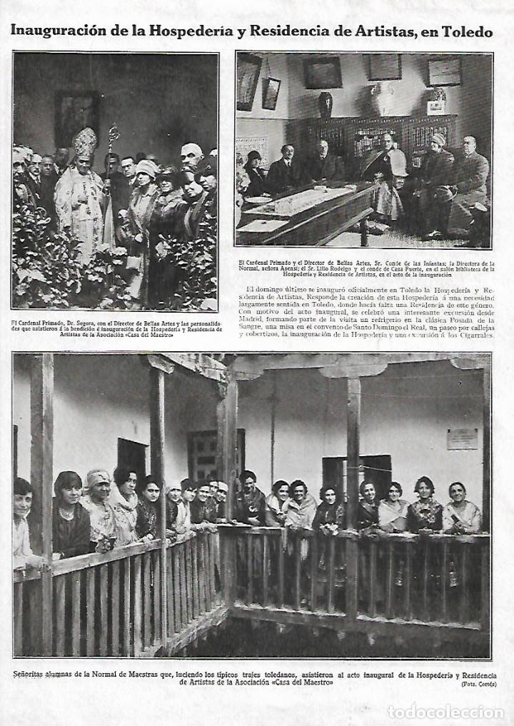 Collectionnisme: A&Ntilde;O 1928 RECORTE PRENSA INAUGURACION HOSPEDERIA RESIDENCIA DE ARTISTAS EN TOLEDO