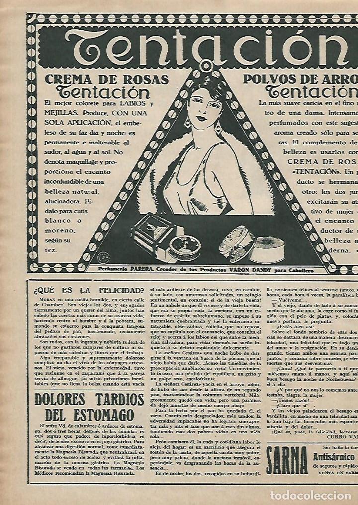 Collectionnisme: A&Ntilde;O 1928 PUBLICIDAD CEREALOSE ALIMENTACION TENTACION CREMA ROSAS POLVOS ARROZ PARERA BADALONA PERFUM