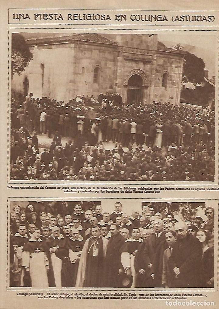 Sammelleidenschaft Papier: A&Ntilde;O 1928 RECORTE PRENSA COLUNGA ASTURIAS FIESTA RELIGIOSA COSTEADA HEREDEROS VICENTA CAVEDA ISLA