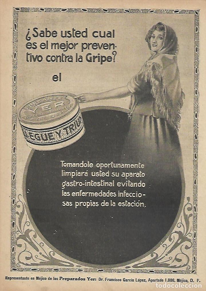 Colecionismo: A&Ntilde;O 1922 RECORTE PRENSA PUBLICIDAD SELLO PURGANTE YER FRANCISCO GARCIA LOPEZ MADRID