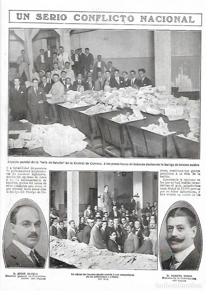 Collectionnisme: A&Ntilde;O 1922 RECORTE PRENSA HUELGA DE CORREOS SALA DE BATALLA CENTRAL DE CORREOS