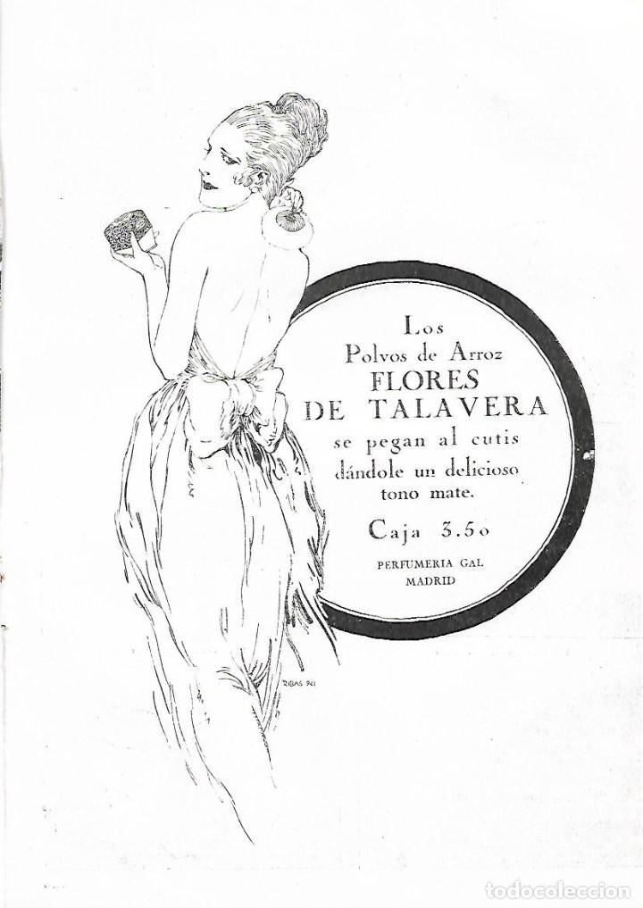 Colecionismo: A&Ntilde;O 1922 RECORTE PRENSA PUBLICIDAD POLVOS ARROZ FLORES DE TALAVERA PERFUMERIA GAL COSMETICA