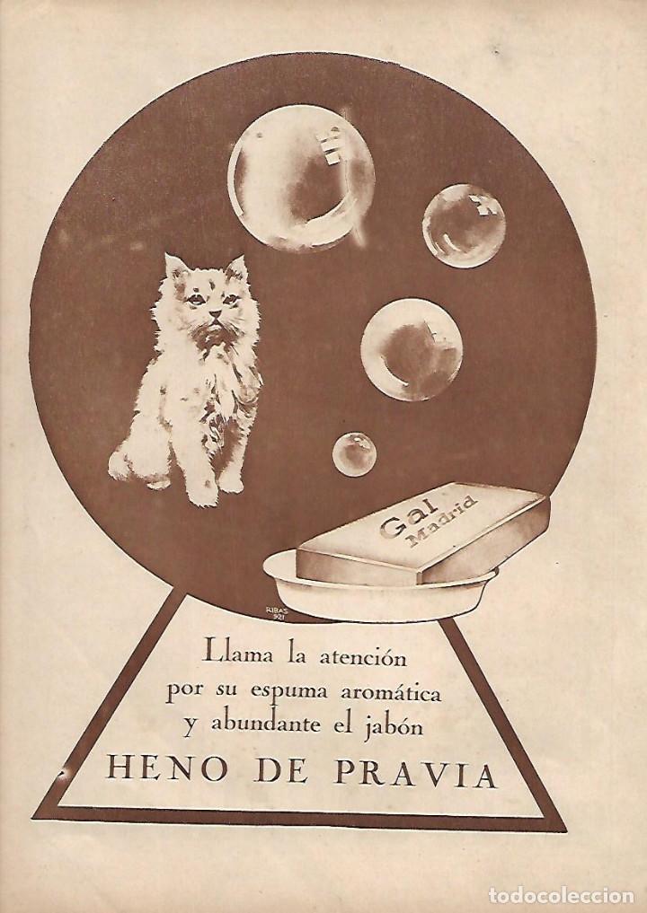 Colecionismo: A&Ntilde;O 1922 RECORTE PRENSA PUBLICIDAD PASTILLA DE JABON HENO DE PRAVIA PERFUMERIA GAL MADRID
