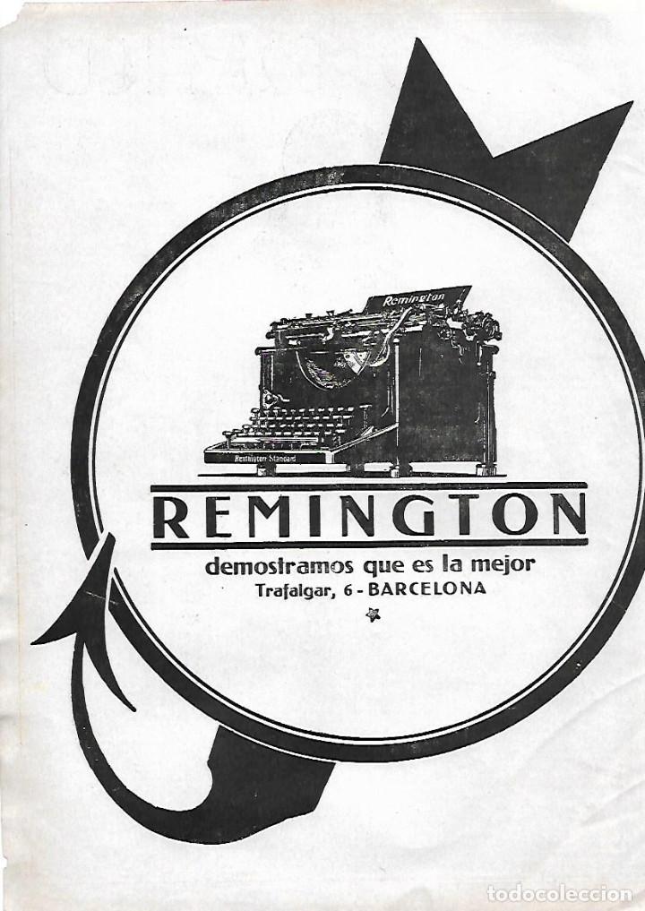 Collectionnisme: A&Ntilde;O 1927 RECORTE PRENSA PUBLICIDAD MAQUINA DE ESCRIBIR REMINGTON BARCELONA