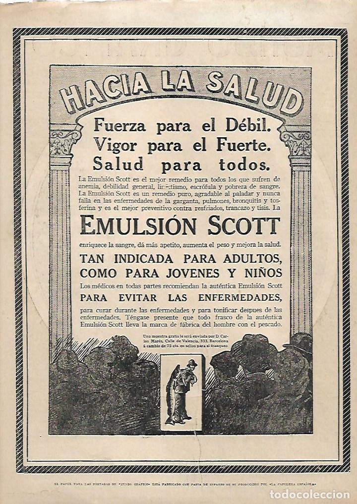 Collezionismo: A&Ntilde;O 1913 RECORTE PRENSA PUBLICIDAD EMULSION SCOTT RECONSTITUYENTE