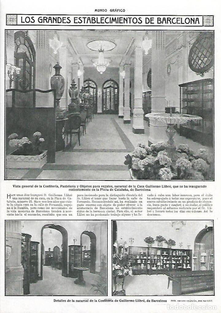 Colecionismo: A&Ntilde;O 1913 RECORTE PRENSA CASA GUILLERMO LLIBRE CONFITERIA PASTELERIA BARCELONA